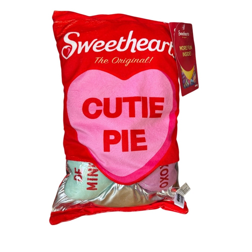 Sweetheart The Original Cutie Pie Plush Candy Pillow w/4 Candy Hearts GIFT NEW